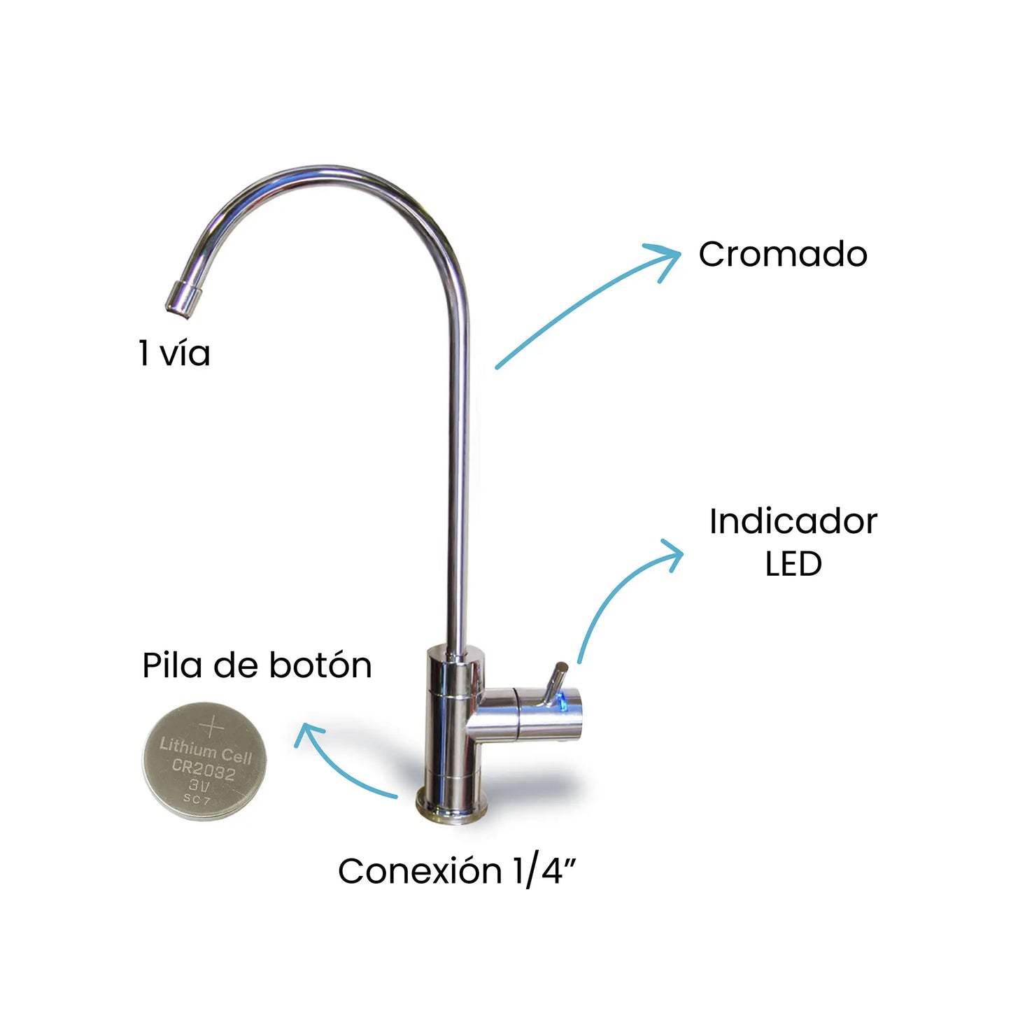 GRIFO CROMADO CON LED